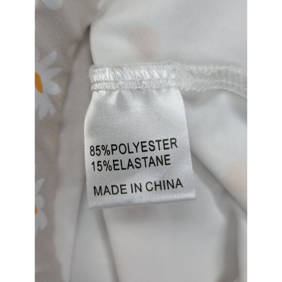 Princess Polly Shorts Size 2 Biker Pull On Stretch Floral Daisy Boho Cream - Picture 11 of 11